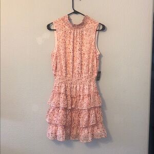 Express Pink Floral Ruffle Dress